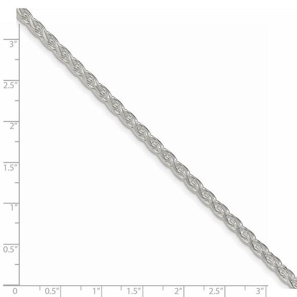 3.5mm Sterling Silver D/C Solid Round Spiga Chain Necklace, 20 Inch - Picture 5 of 8